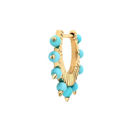 BEADED TURQUOISE FAN HOOP