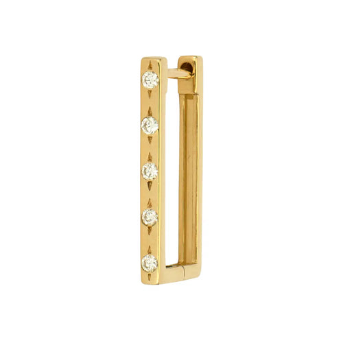 CLASSIC METAL SET DIAMOND RECTANGULAR HOOP