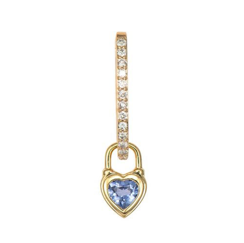 BEATING HEART MEDIUM BLUE SAPPHIRE CHARM