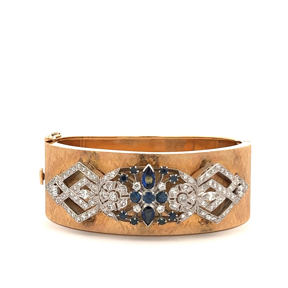 Vintage Diamond and Blue Sapphire Florentine Bracelet – petitegjewelers